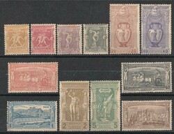 1896 1st Olympics set 1L-10Dr. F-VFM/MLH, mostly fresh with 10Dr ...