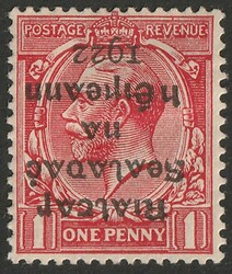 1922 Provisional Govt opt KGV 1d red Dollard printing, error opt ...