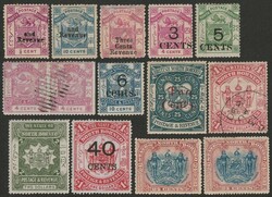 1883-1902 QV Collection on Scott album pgs. 1883-84 Arms 4c & 8c, ...