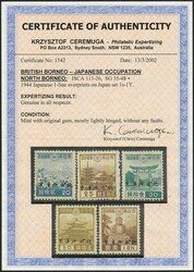 North Borneo: 1944-45 Japanese 1-line opt Japan set 1s-1Y. VF fresh ...
