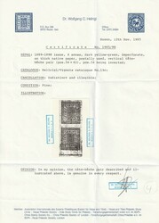 1889-98 Crown & Kukris 4a green vert TETE-BECHE pr, on thick Native ...