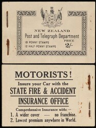 1938 KGVI 2/- booklet with panes of ½d green (2, wmk upright) & 1d ...