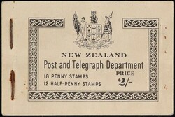 1938 KGVI 2/- booklet with panes of ½d green (2, wmk upright) & 1d ...