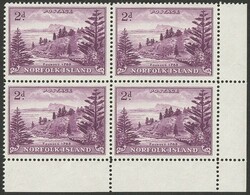 1947-59 Ball Bay 2d reddish-violet, white paper LR cnr blk of 4. VF ...