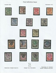 1925-53 Collection on leaves inc KGV set to 20/-, 1938 KGVI to 20/-, ...