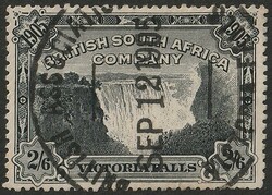 1905 Victoria Falls 2/6 black. VFU, large British Association Sep 12 ...
