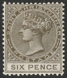 1882-90 QV 6d olive-brown. VF fresh MLH. Scott 15 cat US$95. SG 19 ...