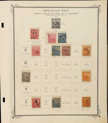 1877-79 collection on Scott album pgs. 1877 G.W.' opt Hope Seated 1d ...