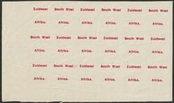 1923-26 'South West Africa' & 'Zuidwest Afrika' red opts setting VI ...