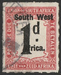 1923 setting II opt Postage Due 1d black & rose, English opt single, ...