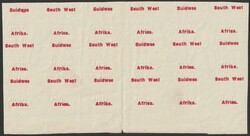 1927 'Suidwes Africa' & 'South West Africa' red opts (SG type D1/D2) ...