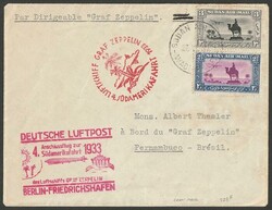 Sudan: 1933 Zeppelin 4th Sth America flight cover franked Airmail ...