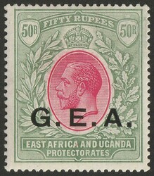 1917 GEA opt KGV 50R carmine & green. VF fresh MLH, nice bright ...