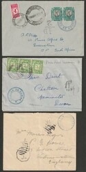 1926-62 cachet covers with type III in blue-violet to England b/s ...