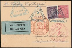 Yugoslavia: 1932 Zeppelin 9th South America flight card, franked King ...