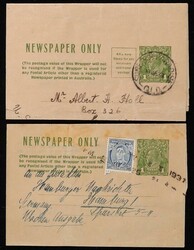 Postal Stationery - Wrappers: 1913-60s used collection inc 1913 ...