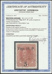 Western Ukraine: 1918 Kolomyja 'Ukr. N. R.' opt on Austria 5/15h ...