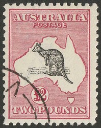 £2 Black & crimson. Superb CTO with LH gum, small part Melbourne cds ...