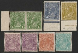 Set ½d to 1/4 inc various die printings, some shades, 3d blue type A ...