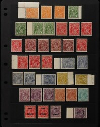 Set ½d to 1/4 inc various die printings, some shades, 3d blue type A ...