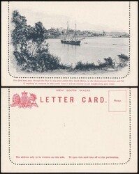 Lettercard: c1898 ESSAY showing Farm Cove Sydney NS Wales in black. ...