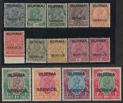 1931 'SERVICE' opt KGV set 3p - 10R. VFM/MLH. SG01-14 cat £1000. ...