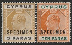 1904-10 KEVII 10pa orange &amp; green, wmk Mult Crown, opt SPECIMEN. ...
