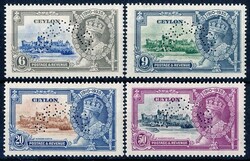 1935 KGV Silver Jubilee set 6c-50c, perf SPECIMEN. VF fresh M. SG ...