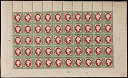 Heligoland: 1869-73 QV Embossed ¼s green & rose, error of colour, ...