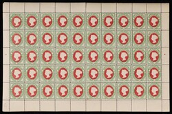 Heligoland: 1875-90 Arms Embossed 2pf (½d) deep rose & deep green, ...
