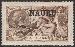 1916-23 'NAURU' opt KGV Seahorses 2/6 sepia-brown, DLR printing, opt ...