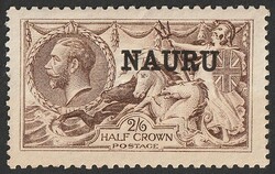 1916-23 'NAURU' opt KGV Seahorses 2/6 sepia-brown, DLR printing, ...