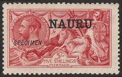 1916-23 'NAURU' opt KGV Seahorses 5/- bright carmine, DLR printing, ...