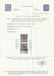 1889-98 Crown & Kukris 4a green vert TETE-BECHE pr, on thick Native ...