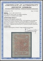 1917-30 Bow & Arrow & Kukris ½a red-orange, on native paper, imperf ...