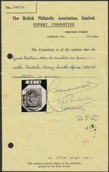 1902 KEVII GB 1d scarlet. VFU on piece with 'BRITISH ARMY SOUTH ...