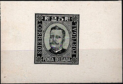 Ponta Delgada * 1891/95 – D. Carlos I. Busto gravado em madeira por ...