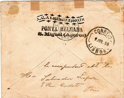 Ponta Delgada * 1892/93 – D. Carlos I, tipo Diogo Neto. Sobrescrito ...