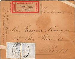 Ponta Delgada * 1892/93 – D. Carlos I, tipo Diogo Neto. Sobrescrito ...