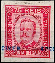 Ponta Delgada * 1891/95 – D. Carlos I. Busto gravado em madeira por ...