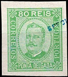 Ponta Delgada * 1891/95 – D. Carlos I. Busto gravado em madeira por ...