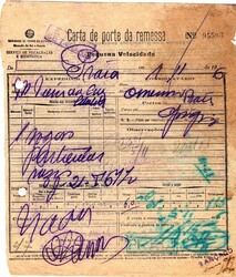 Portugal * Correio ferroviário. Carta de porte dos Caminhos de Ferro ...