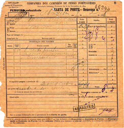 Portugal * Correio ferroviário. Carta de porte da Companhia dos ...