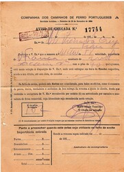 Portugal * Correio ferroviário. Carta de porte da Companhia dos ...