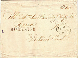 Alcoentre * Segura – A sépia, LF ALC-Sms1 em capa de carta datada ...