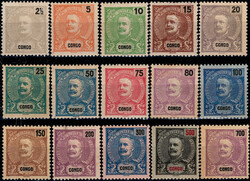 Congo * 1898/1901 – D. Carlos I Mouchon. MF 14/28. Série completa, ...