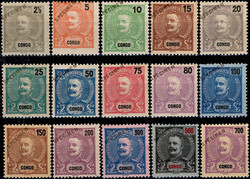 Congo * 1898/1901 – D. Carlos I Mouchon. MF 14/28. Série completa, ...