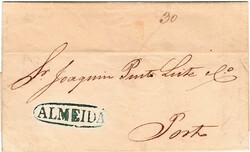 Almeida – A azul, LF ALD2, em carta datada de Almeida (14.11.41) ...