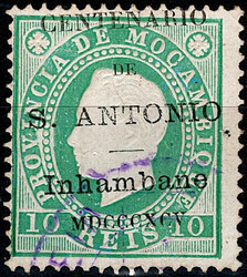 Inhambane * 1895 – D. Luís I, fita direita. Selos de Moçambique ...