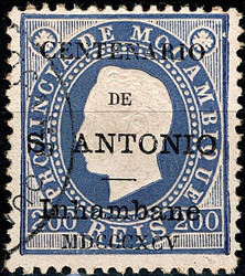 Inhambane * 1895 – D. Luís I, fita direita. Selos de Moçambique ...